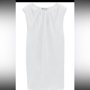 Zara - draped detail dress with shoulder pads size small